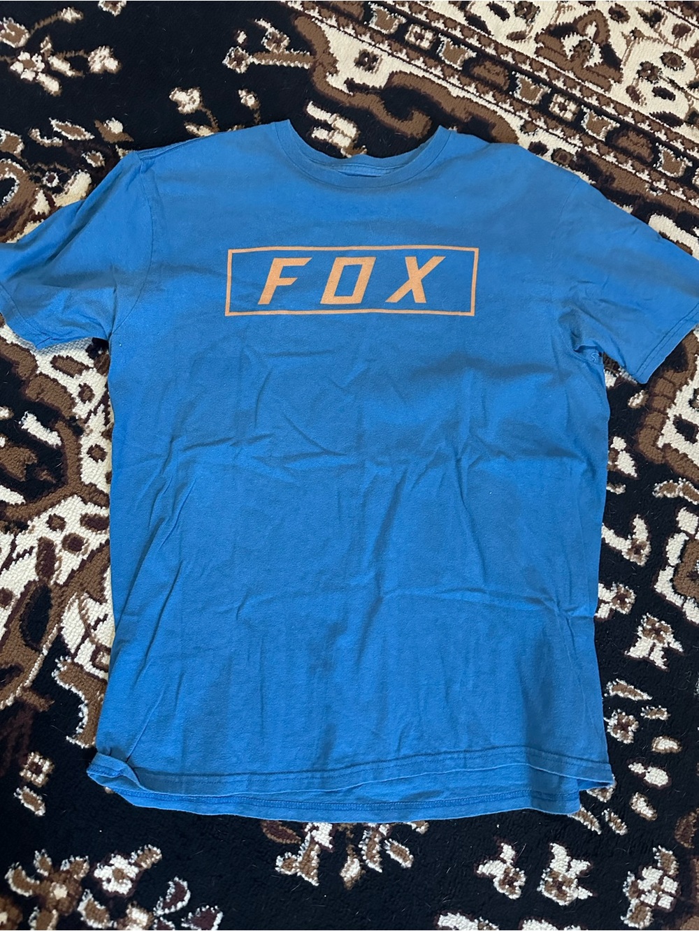 Fox Blue T-Shirt with Orange FOX Logo
